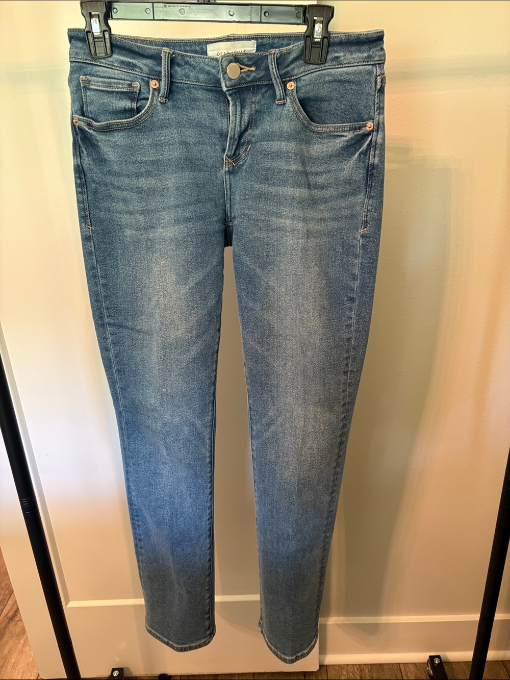 Dear John Mid Wash Blue Women's Straight Leg Jeans - Classic Stretch